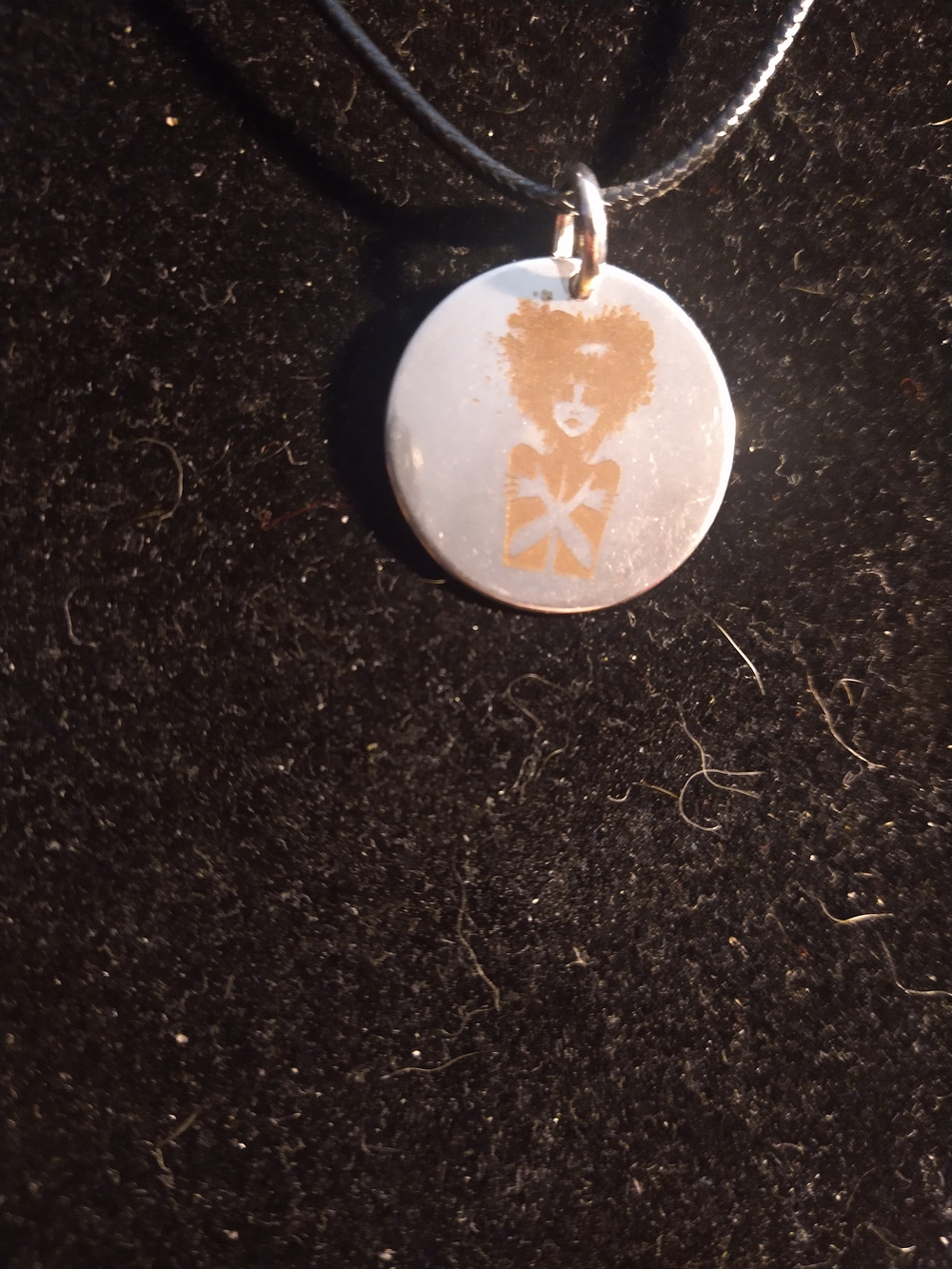 Siouxie And The Banshees Pendant Necklace with Gold Accent Silhouette -